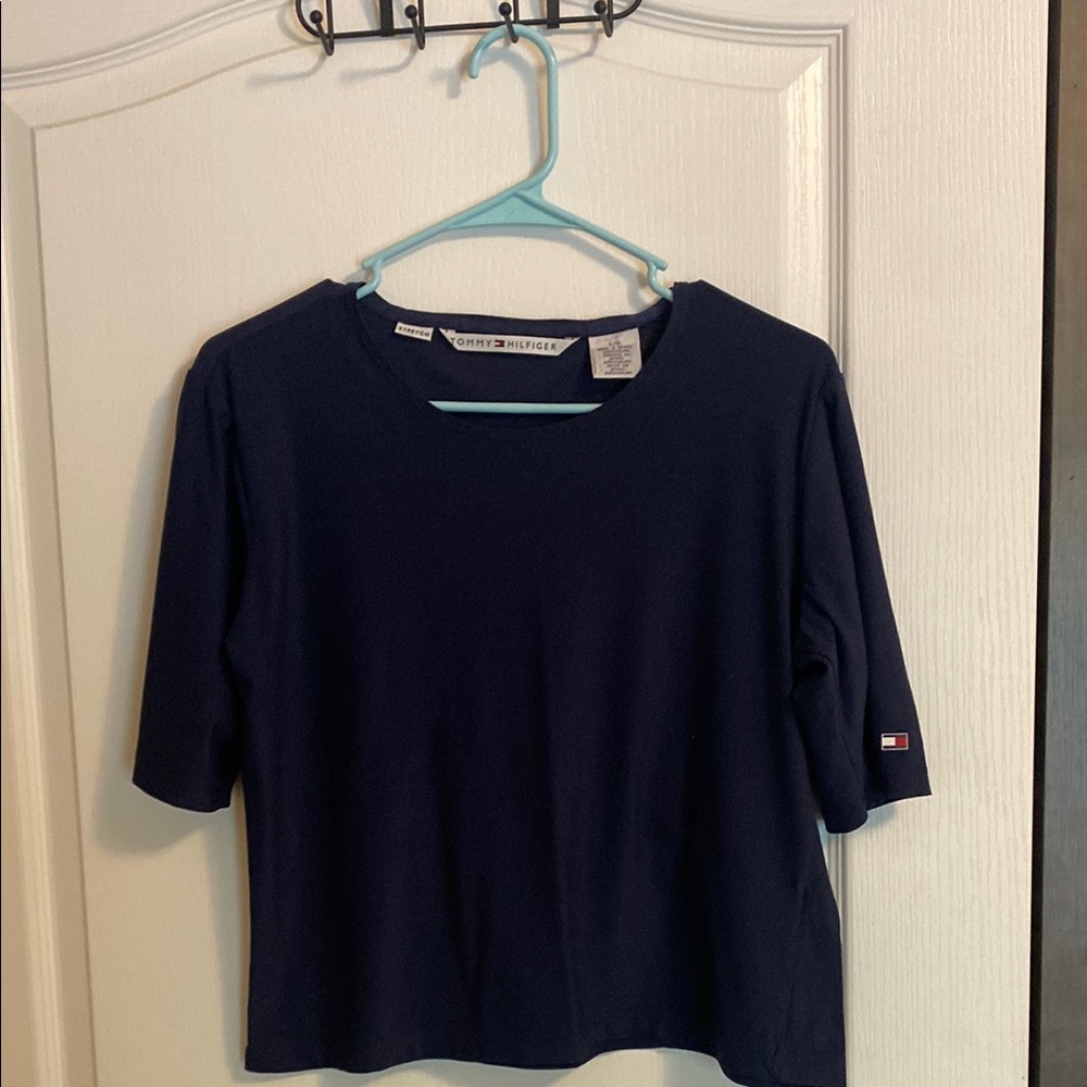Tommy Hilfiger Women's Dark Blue Short Sleeve Tee